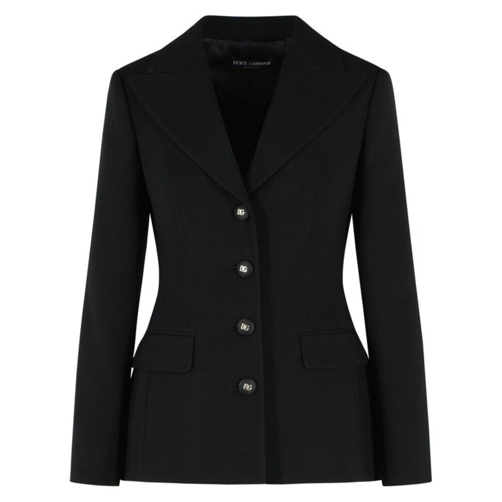 Dolce & Gabbana Single-Breasted Black Wool Jacket Women
